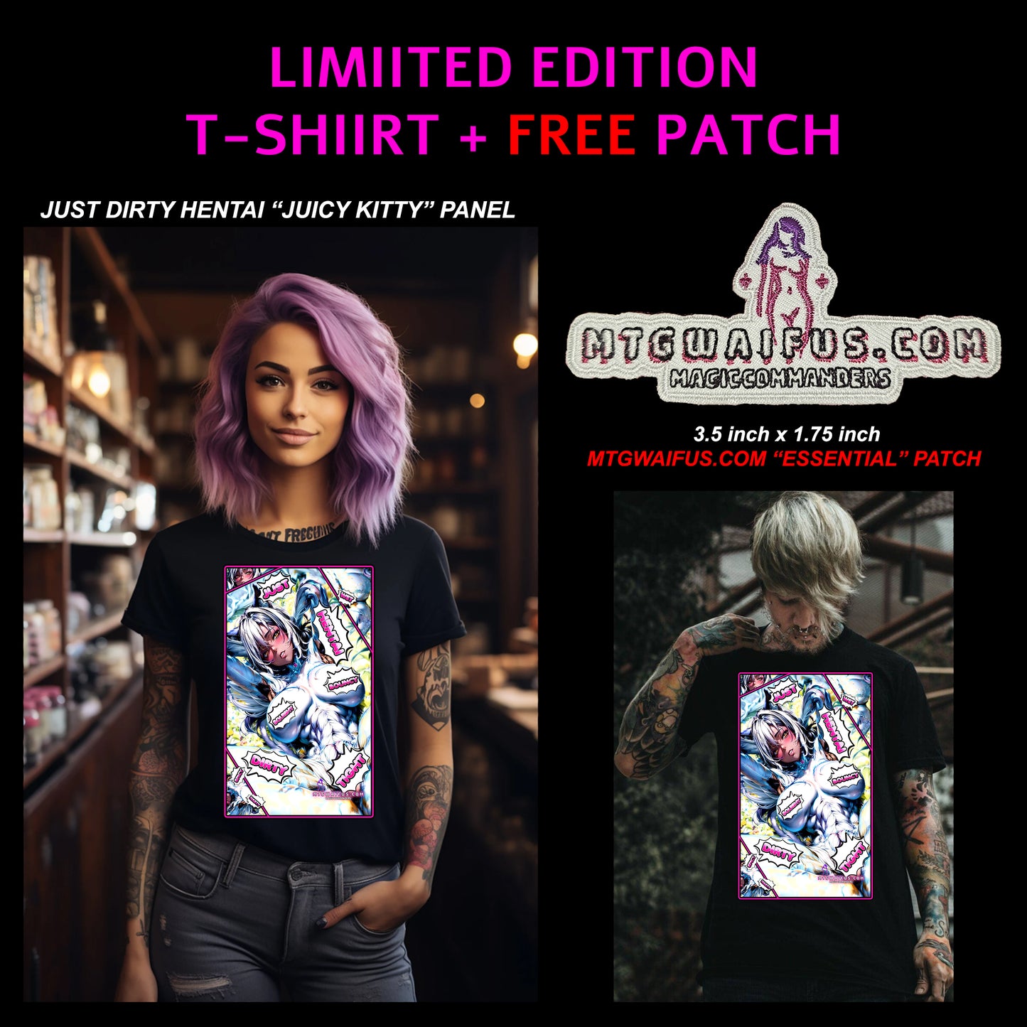 "Juicy Kitty" Limited Edition Shirt + Free Patch